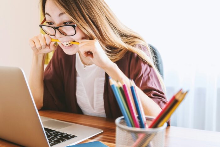 a lady stressed at work