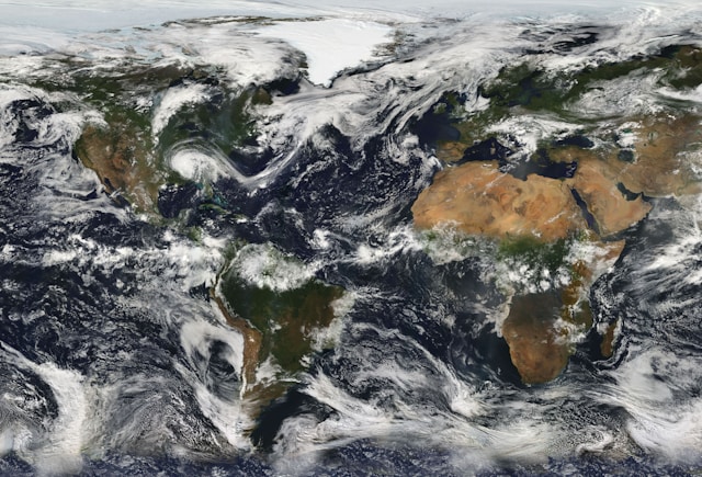 Nasa image of global weather patterns